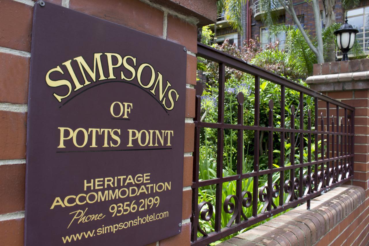 Simpsons Of Potts Point Hotel Sydney Kültér fotó